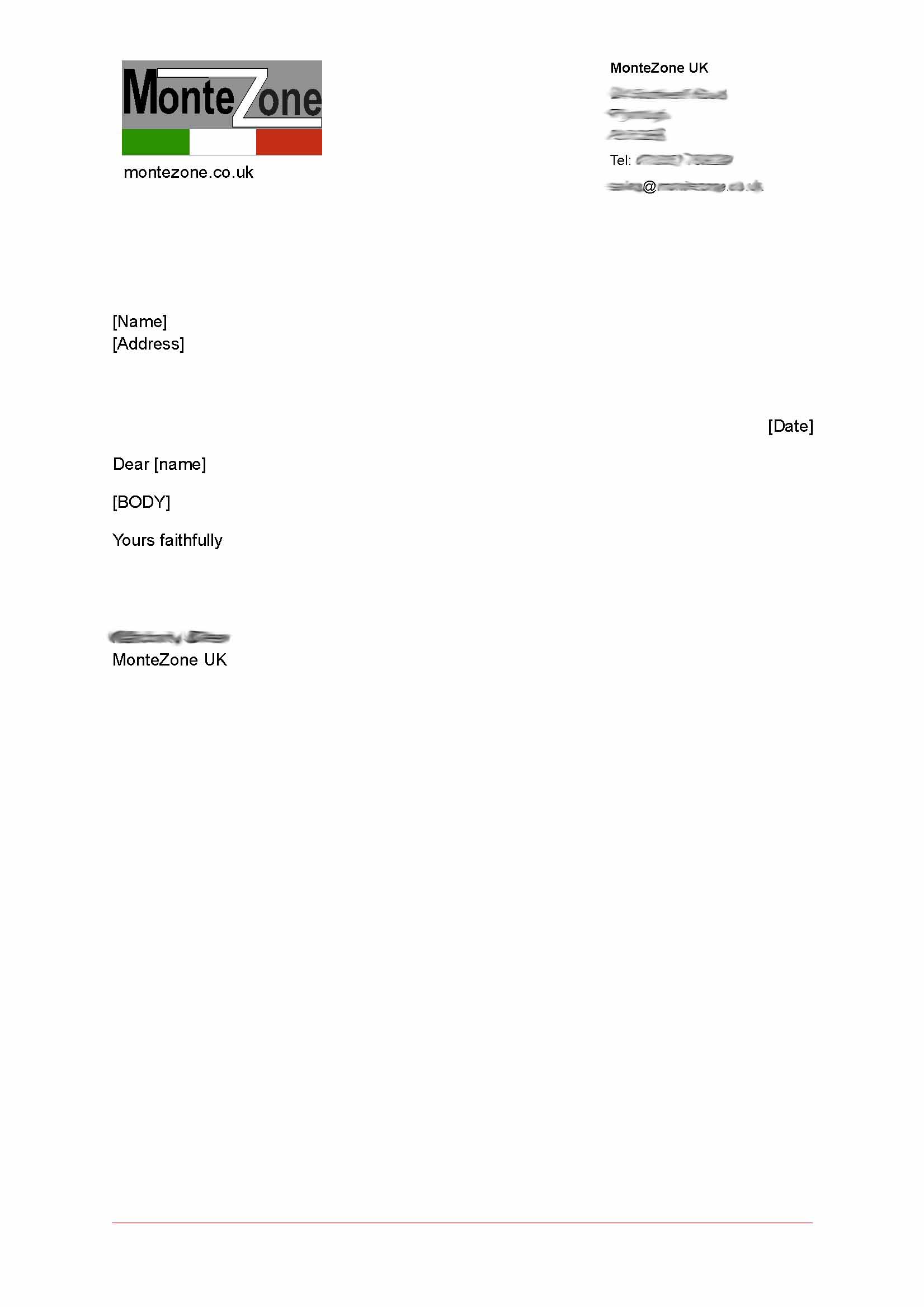 Montezone UK stationery (letterhead)